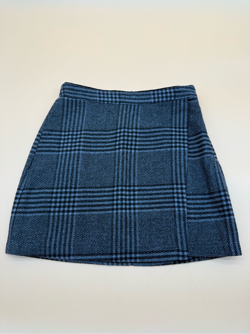 Abercrombie Black Gray Plaid Wool Blend Mini Skirt Size S Preppy Y2K Academia